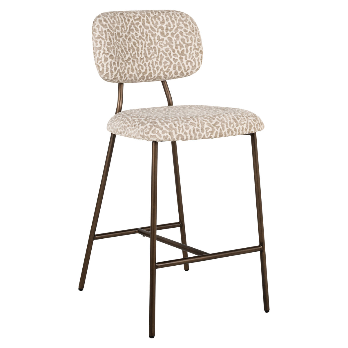 Richmond Möbel Thekenstuhl Xenia Feuerresistent (Set von 2) beige leopard | 214159