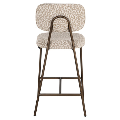 Richmond Möbel Thekenstuhl Xenia Feuerresistent (Set von 2) beige leopard | 214159