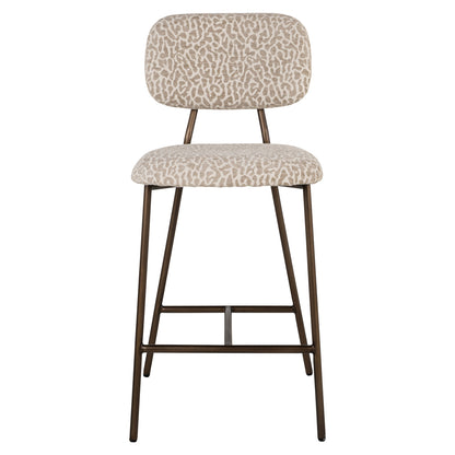 Richmond Möbel Thekenstuhl Xenia Feuerresistent (Set von 2) beige leopard | 214159