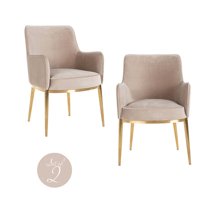 Richmond Möbel Esszimmerstuhl Breeze Feuerresistent (Set von 2) khaki velvet | 210837
