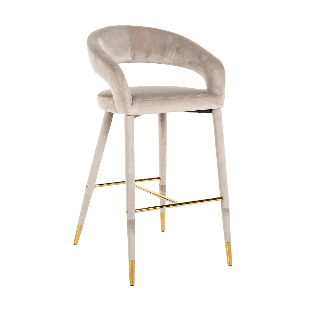 Richmond Möbel | Barhocker Gia aus Samt | Khaki