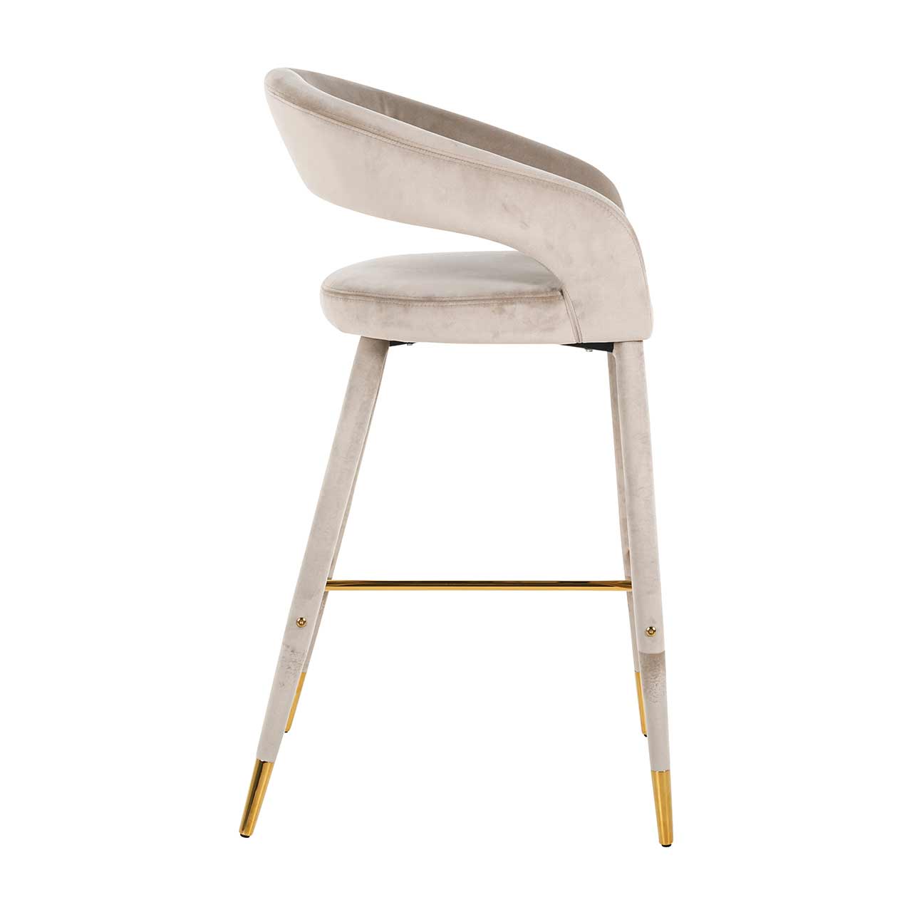 Richmond Möbel | Barhocker Gia aus Samt | Khaki