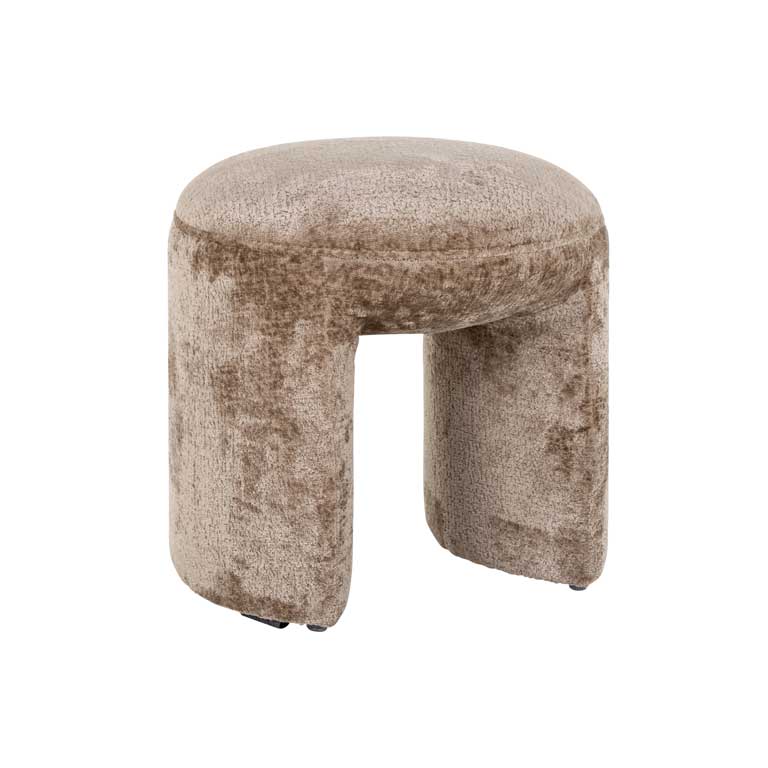 Richmond Möbel | Hocker Fargo aus Chenille | Taupe