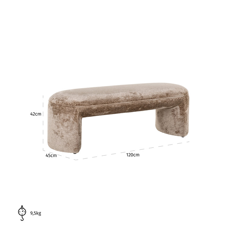 Richmond Möbel | Sitzbank Fargo aus Chenille | Taupe