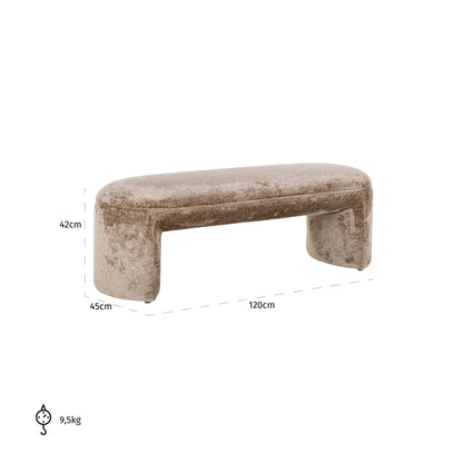 Richmond Möbel | Sitzbank Fargo aus Chenille | Taupe