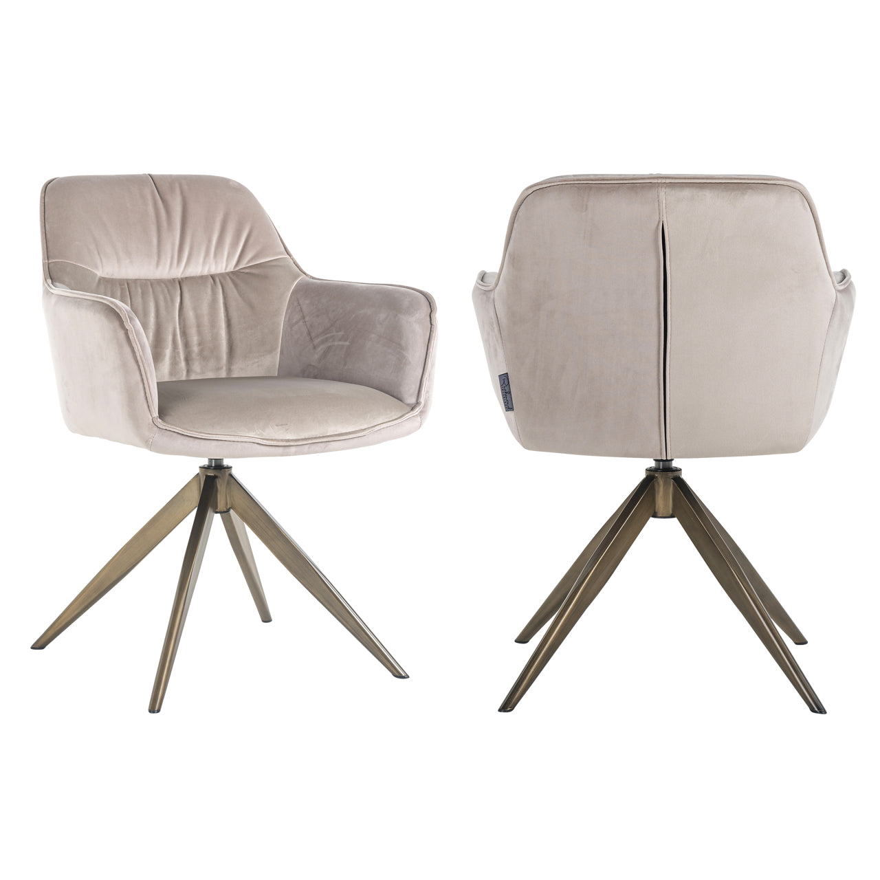 Richmond Möbel | Esszimmerstuhl Aline drehbar Feuerresistent | Khaki-velvet