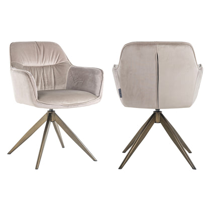 Richmond Möbel | Esszimmerstuhl Aline drehbar Feuerresistent | Khaki-velvet
