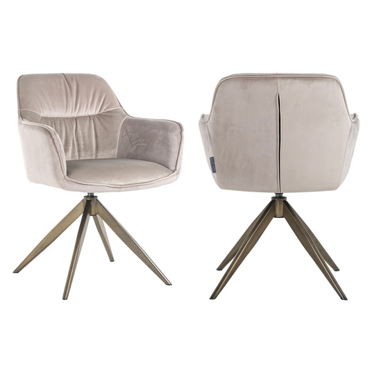 Richmond Möbel | Esszimmerstuhl Aline drehbar Feuerresistent | Khaki-velvet