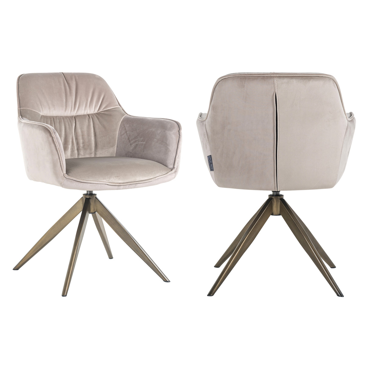 Richmond Möbel Esszimmerstuhl Aline drehbar Feuerresistent khaki velvet | 210890