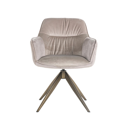 Richmond Möbel | Esszimmerstuhl Aline drehbar Feuerresistent | Khaki-velvet