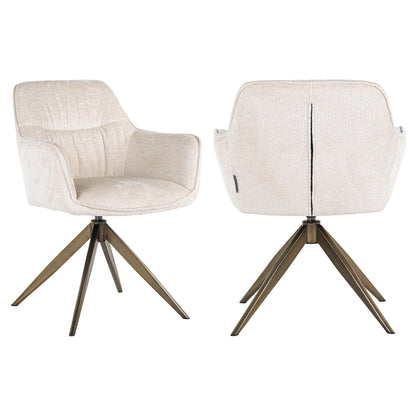 Richmond Möbel | Esszimmerstuhl Aline drehbar Feuerresistent | Khaki-velvet
