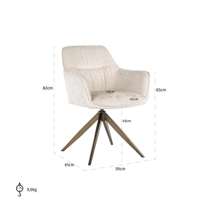 Richmond Möbel | Esszimmerstuhl Aline drehbar Feuerresistent | Khaki-velvet