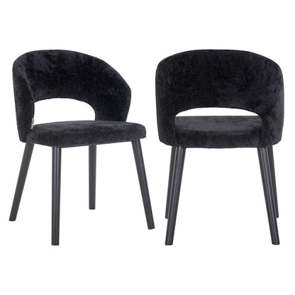 Richmond Möbel | Stuhl Savoy aus Chenille | Schwarz