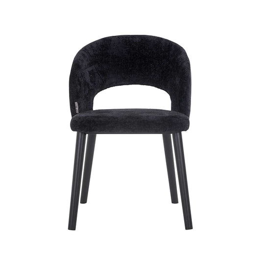Richmond Möbel | Stuhl Savoy aus Chenille | Schwarz