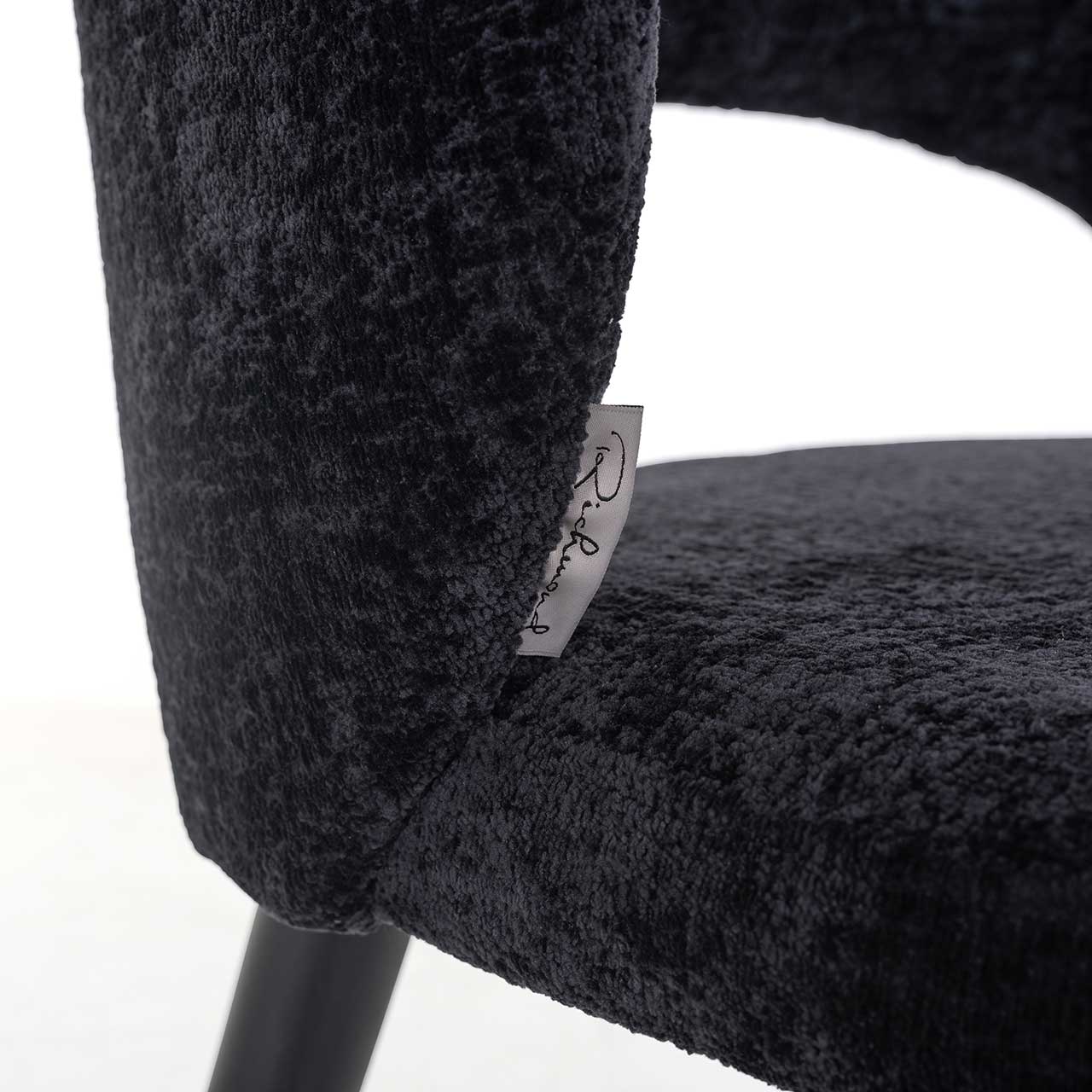 Richmond Möbel | Stuhl Savoy aus Chenille | Schwarz