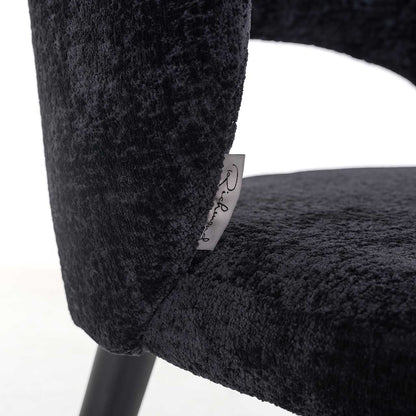 Richmond Möbel | Stuhl Savoy aus Chenille | Schwarz