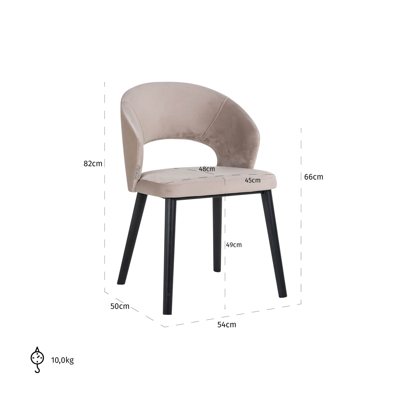 Richmond Möbel | Esszimmerstuhl Savoy | Khaki-velvet