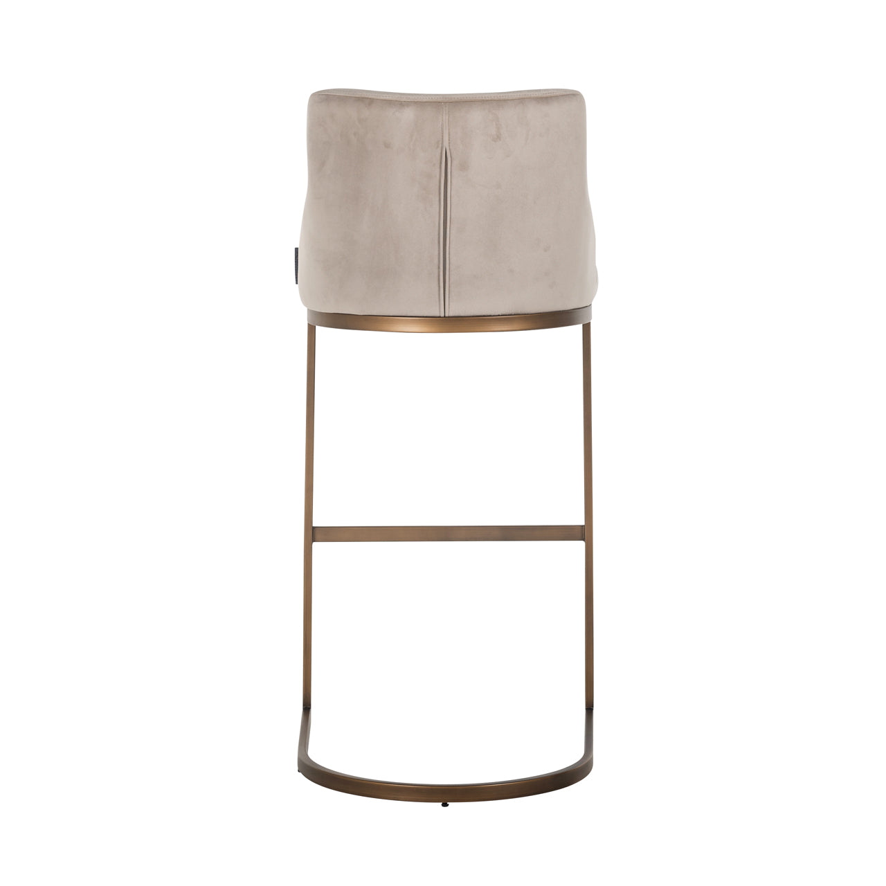 Richmond Möbel | Barhocker Bolton brushed gold Feuerresistent (Set von 2) | Khaki-velvet