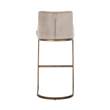 Richmond Möbel | Barhocker Bolton aus Samt | Khaki/gold