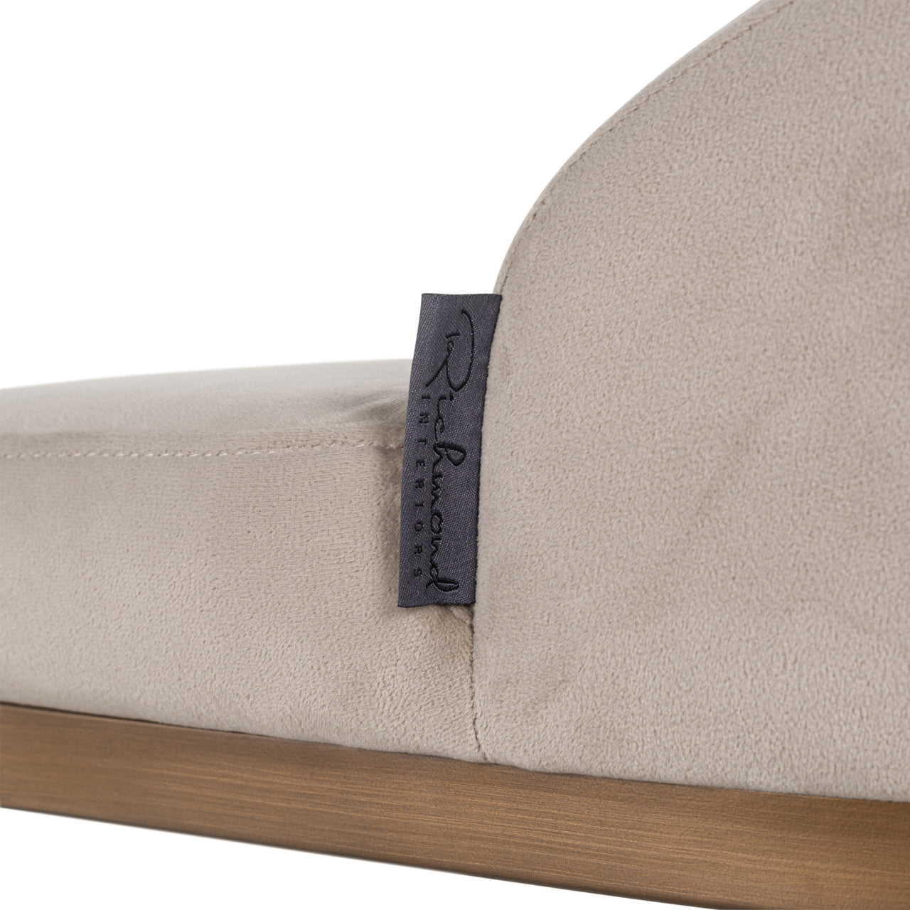 Richmond Möbel | Barhocker Bolton brushed gold Feuerresistent (Set von 2) | Khaki-velvet