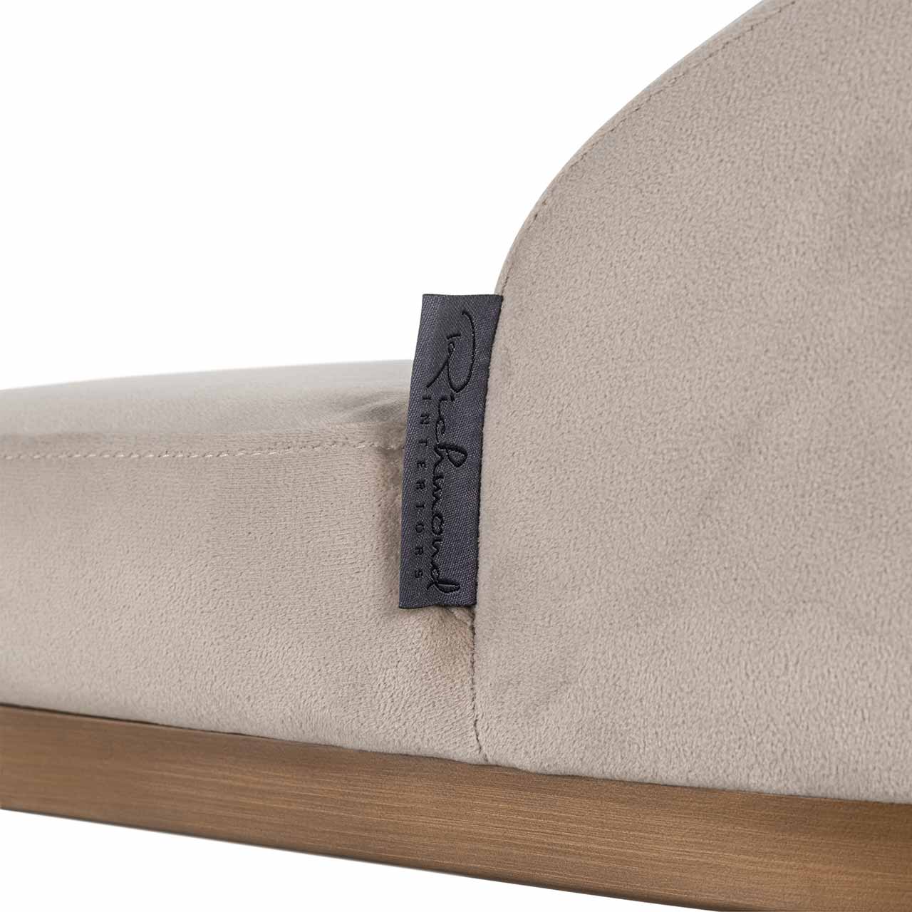 Richmond Möbel | Barhocker Bolton aus Samt | Khaki/gold
