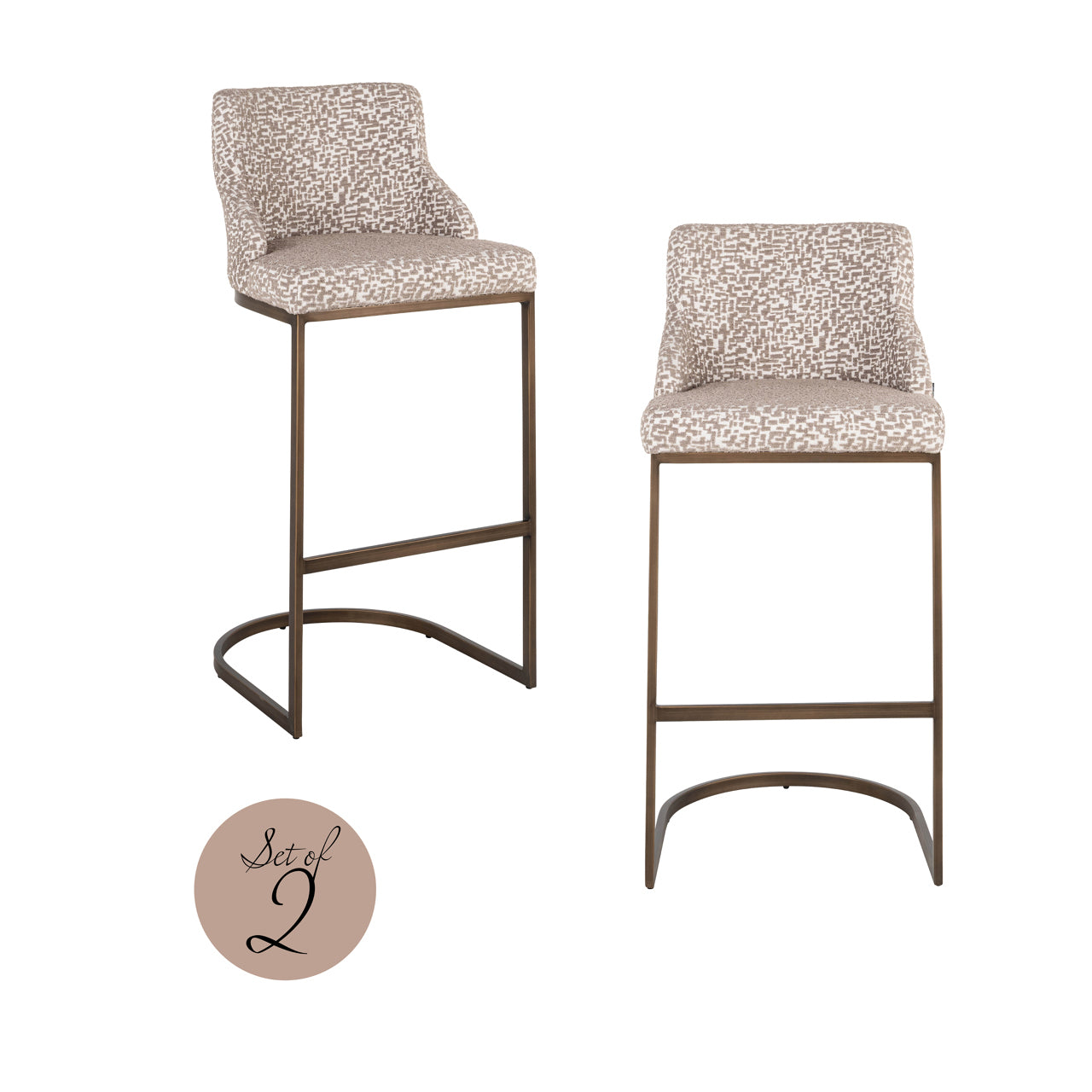 Richmond Möbel | Barhocker Bolton (Set von 2) | Natural-renegade