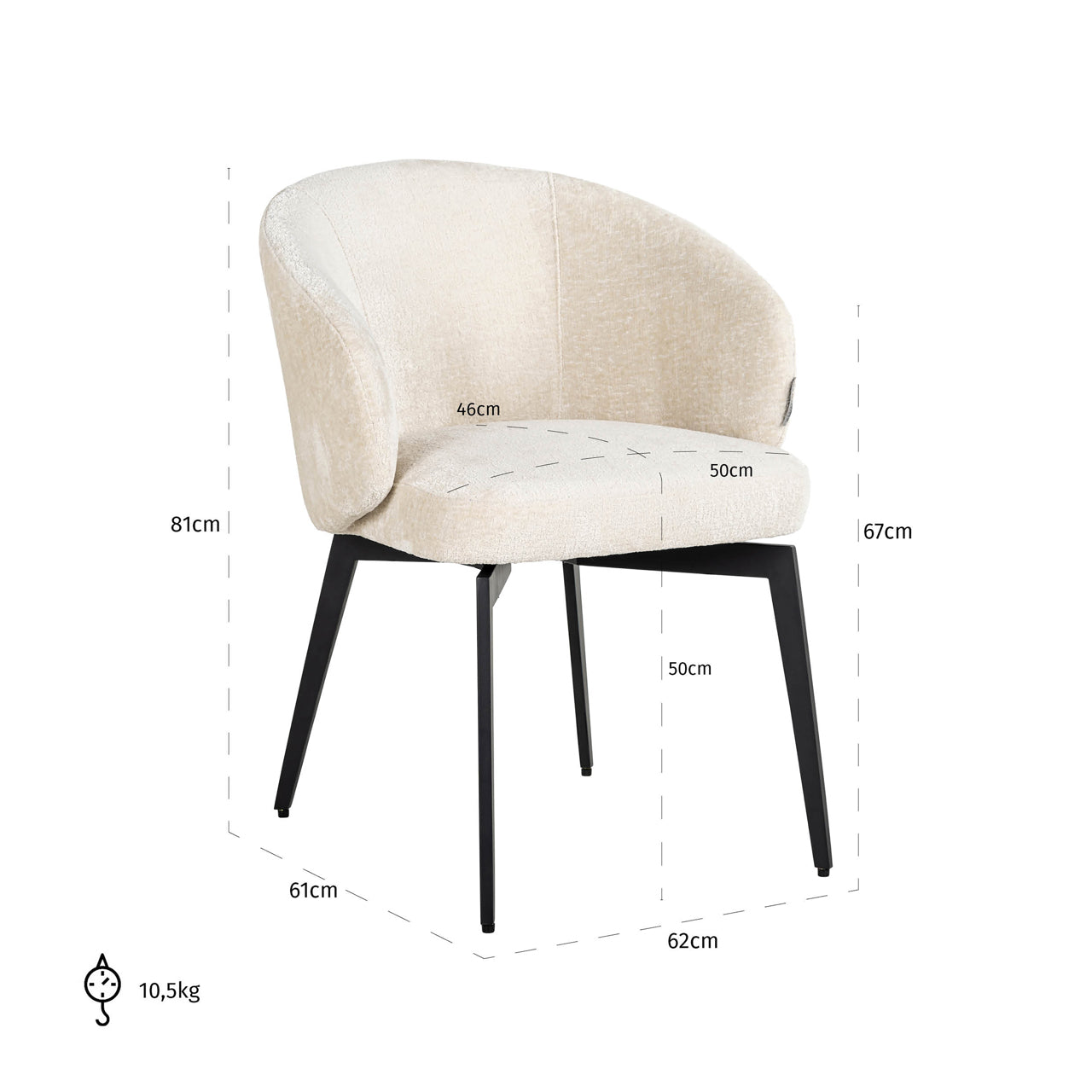 Richmond Möbel | Esszimmerstuhl Amphara Feuerresistent | FR-white-chenille