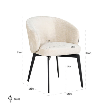 Richmond Möbel | Esszimmerstuhl Amphara Feuerresistent | FR-white-chenille