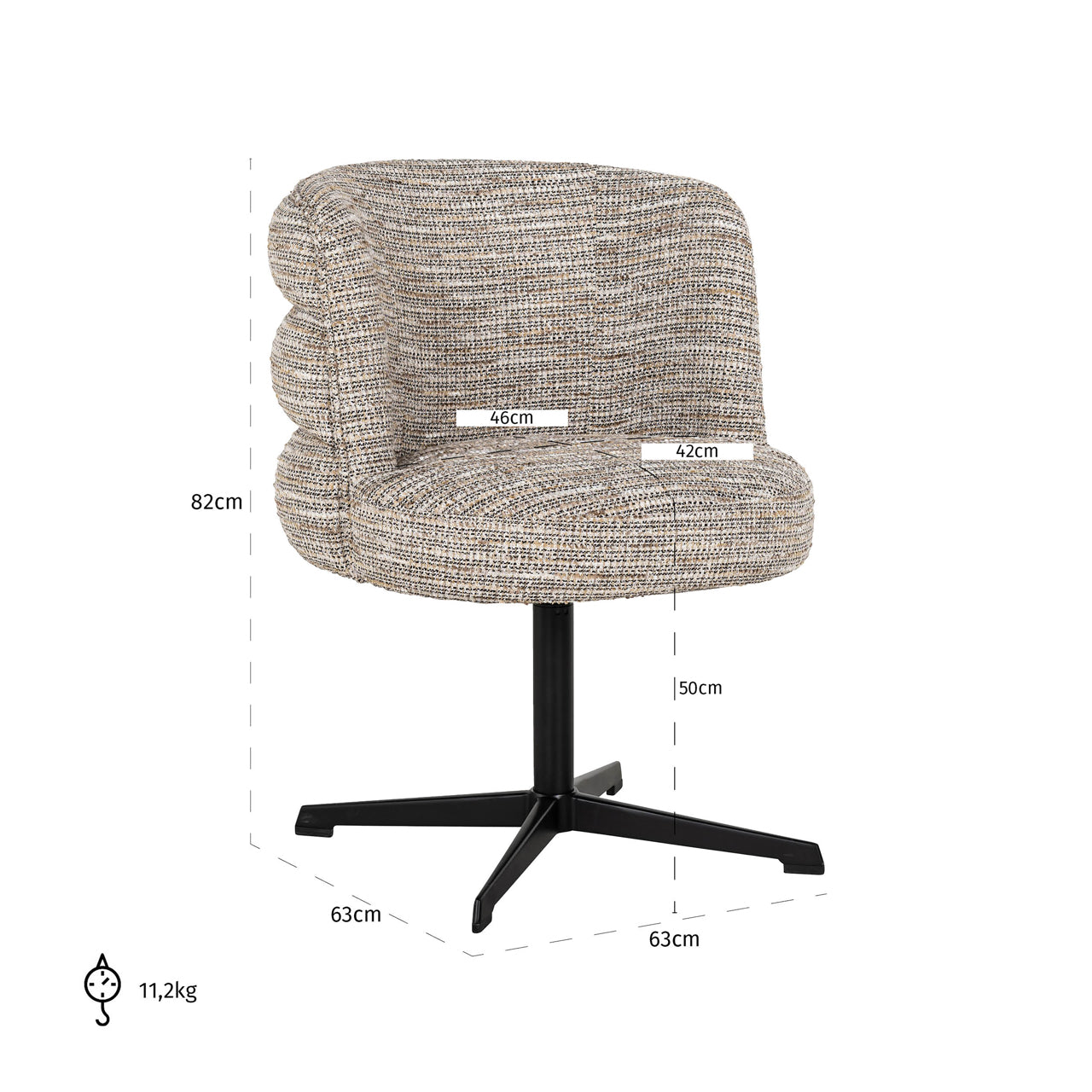 Richmond Möbel | Esszimmerstuhl Alexander Jones drehbar (Chadwick) | Beige-coco