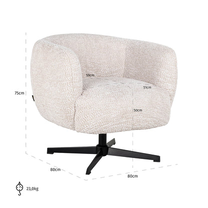 Richmond Möbel | Lounge Stuhl Estelle drehbar | Sheep-natural