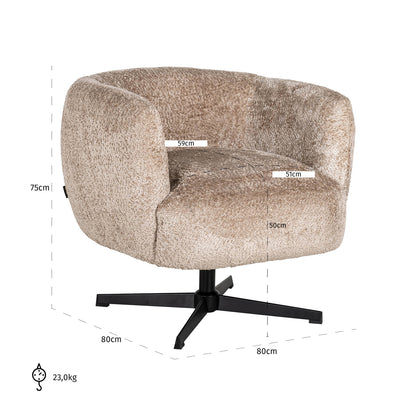 Richmond Möbel | Lounge Stuhl Estelle drehbar | Sheep-natural