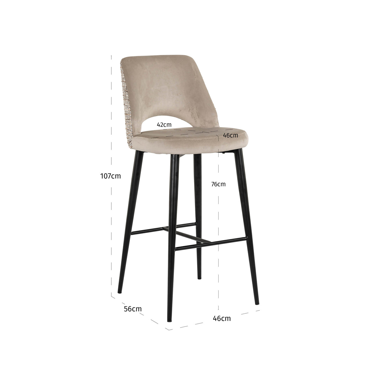 Richmond Möbel | Barhocker Tabitha be straight dark brown Feuerresistent | Trendy-nature