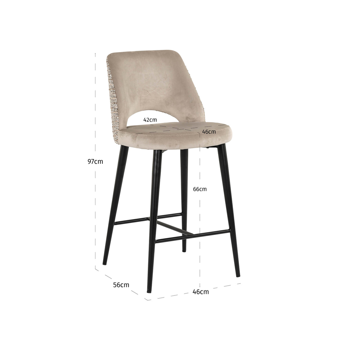 Richmond Möbel Thekenstuhl Tabitha Feuerresistent trendy nature | 213308