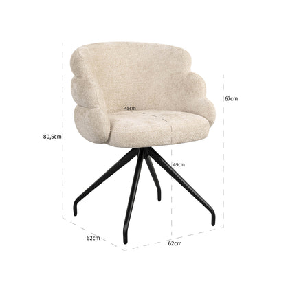 Richmond Möbel | Esszimmerstuhl Kayla drehbar | Cream-unicorn