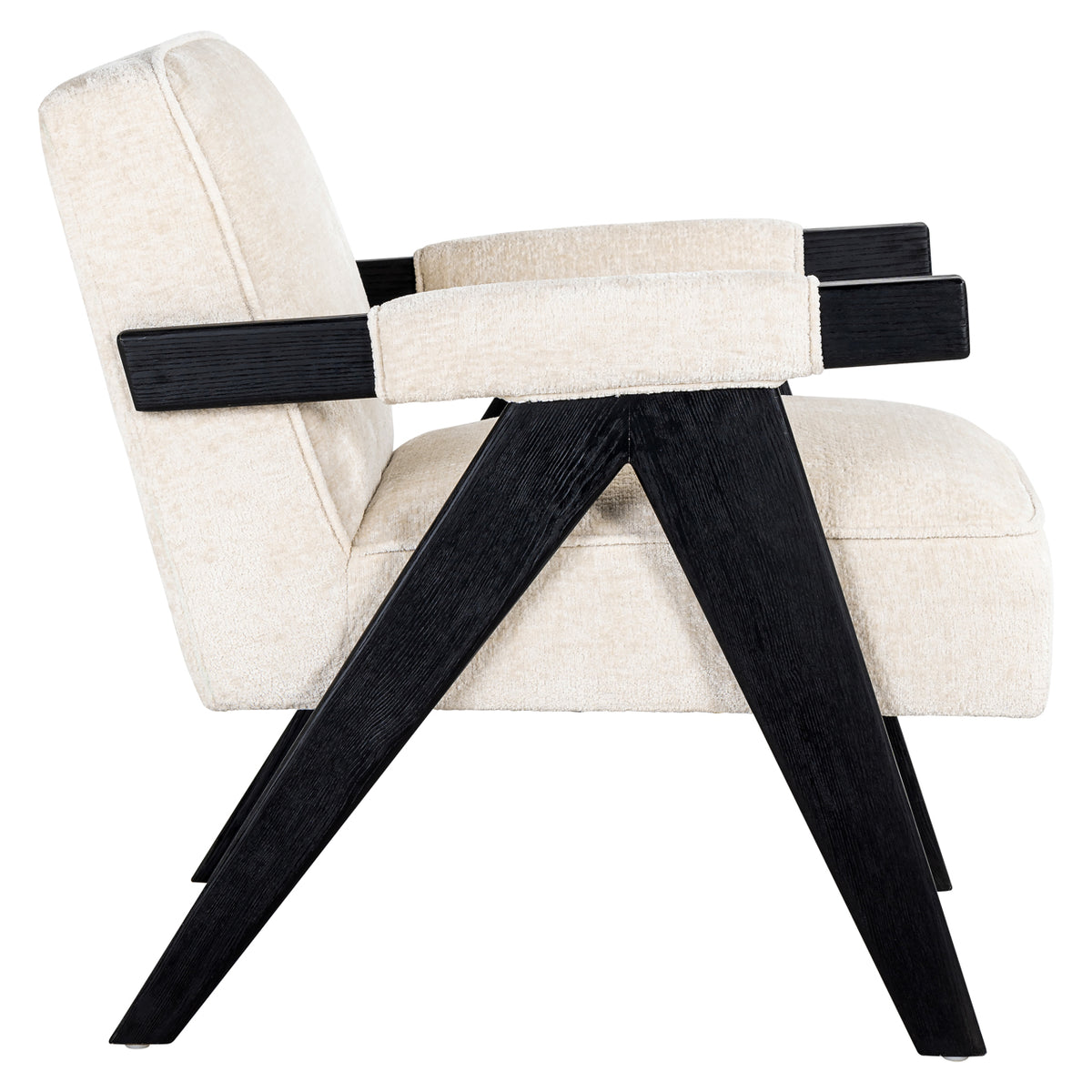 Richmond Möbel Lounge Stuhl Cooper white chenille | 211664