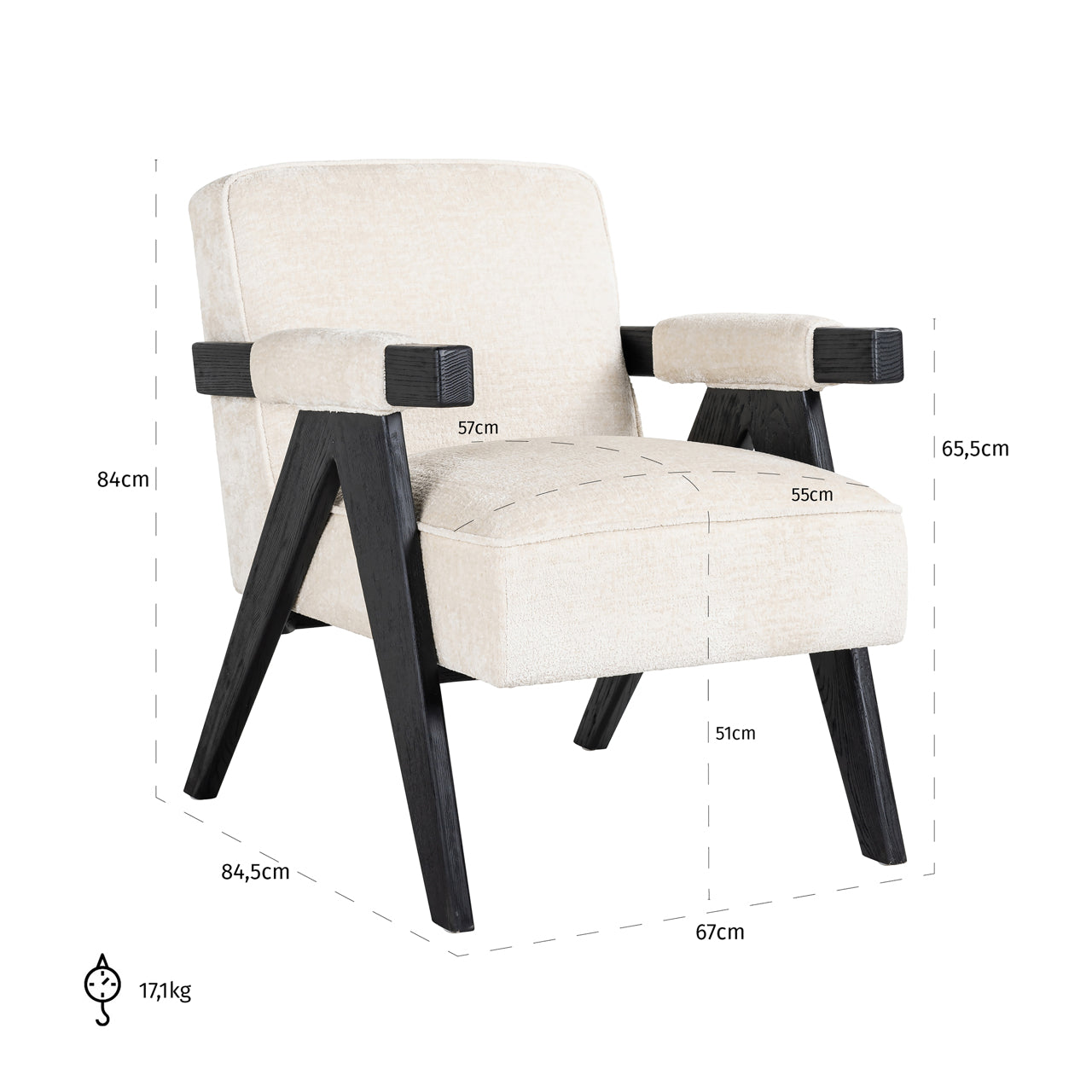 Richmond Möbel | Lounge Stuhl Cooper | White-chenille