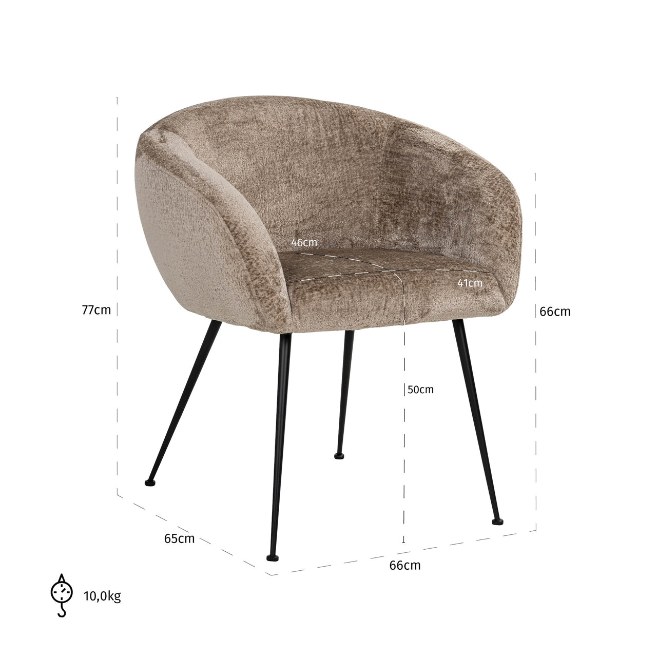 Richmond Möbel | Esszimmerstuhl Ruby | Taupe-chenille