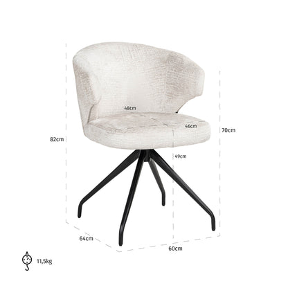 Richmond Möbel | Esszimmerstuhl Milly drehbar | Cream-fusion