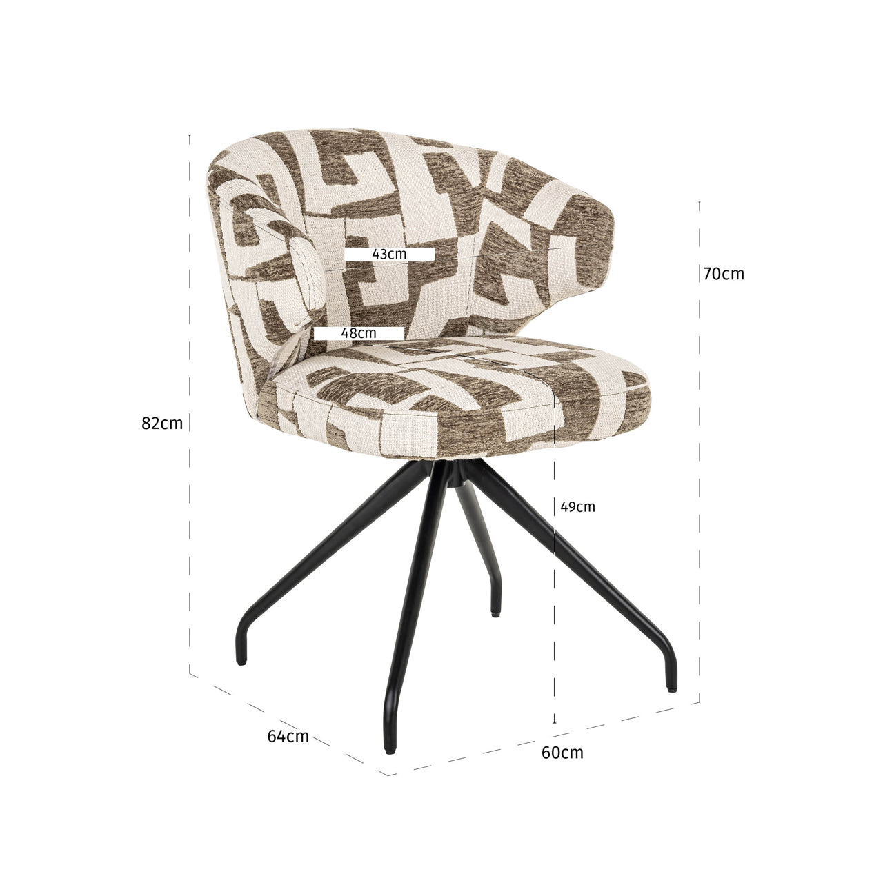Richmond Möbel | Esszimmerstuhl Milly drehbar | Cream-fusion