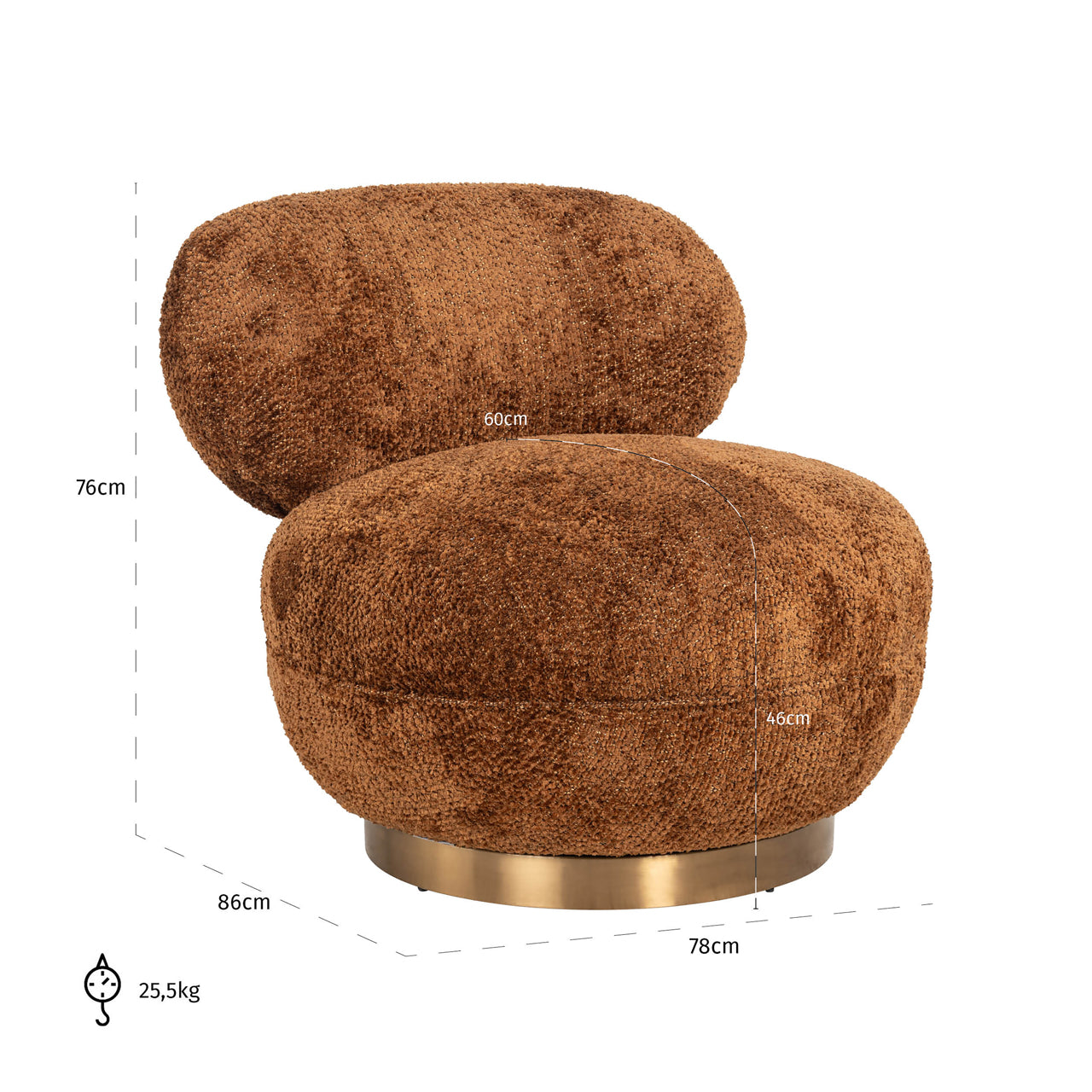 Richmond Möbel | Lounge Stuhl Jace drehbar | Lovely-cream