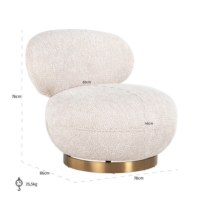 Richmond Möbel | Lounge Stuhl Jace drehbar | Lovely-cream