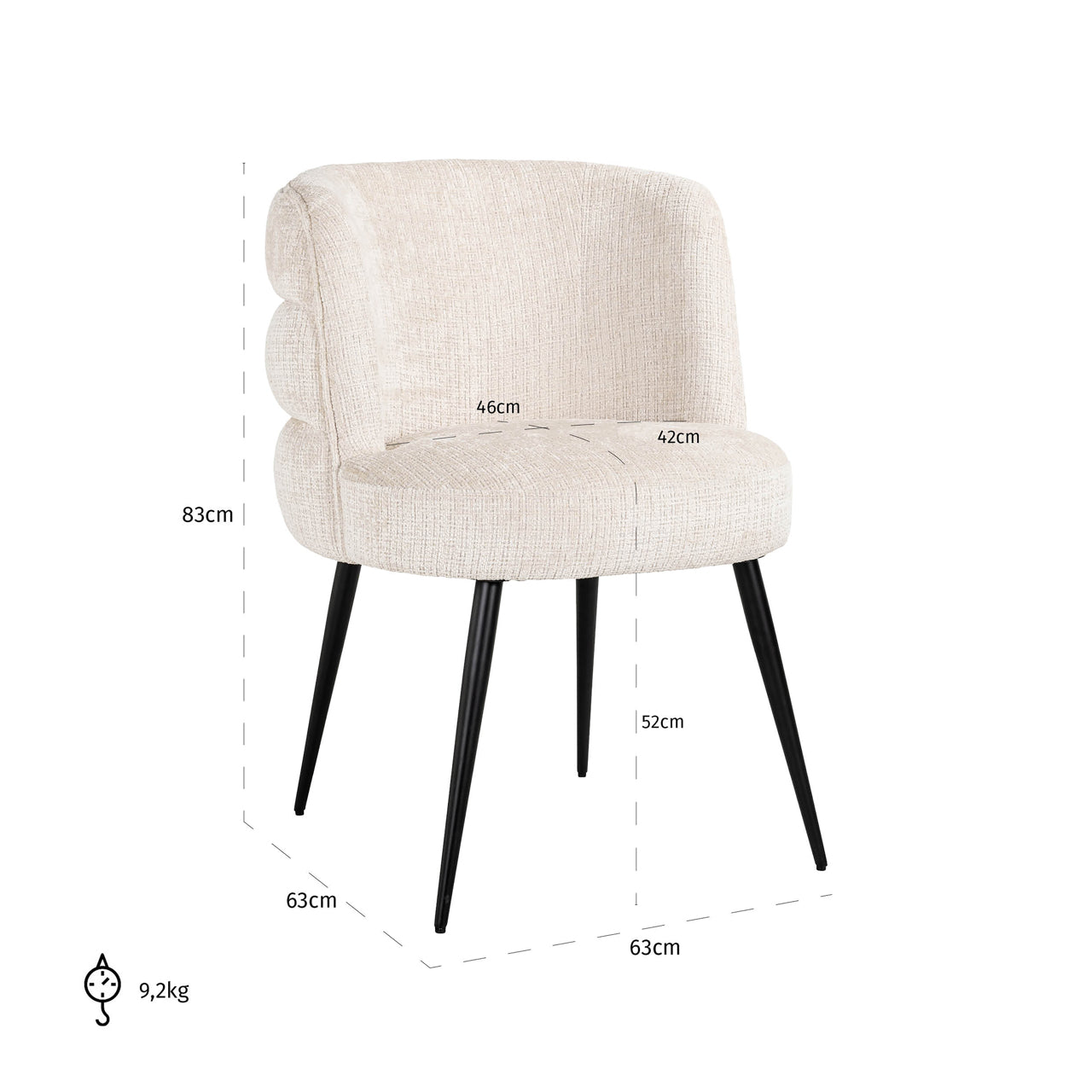 Richmond Möbel | Esszimmerstuhl Stella Feuerresistent | Niagara-beige