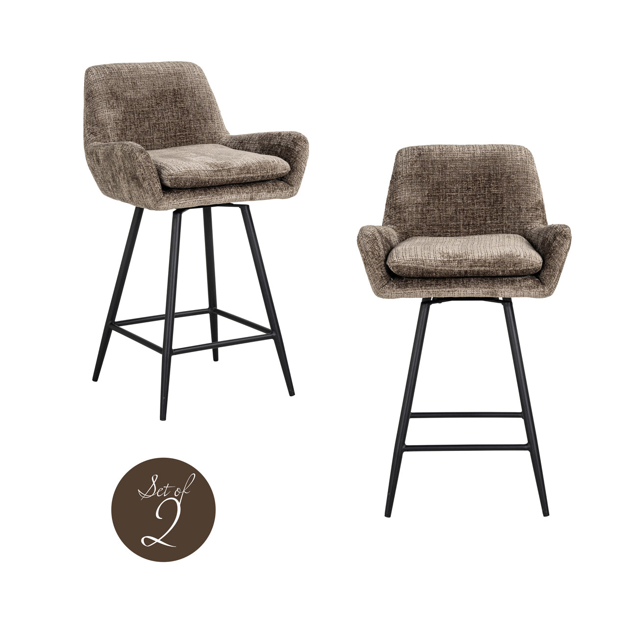 Richmond Möbel | Thekenstuhl Linsey (Set von 2) | Niagara-beige