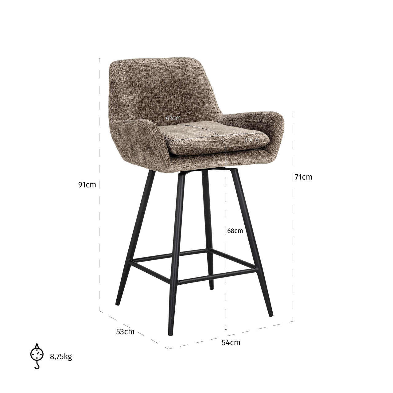 Richmond Möbel | Thekenstuhl Linsey (Set von 2) | Niagara-beige