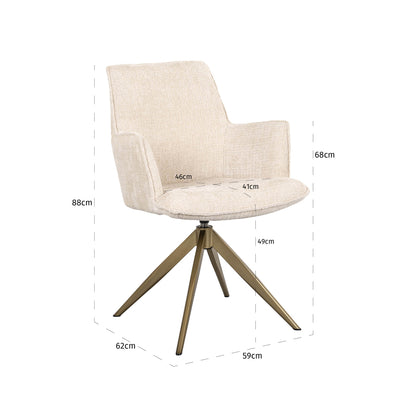 Richmond Möbel | Esszimmerstuhl Dakota drehbar with arm | Niagara-beige