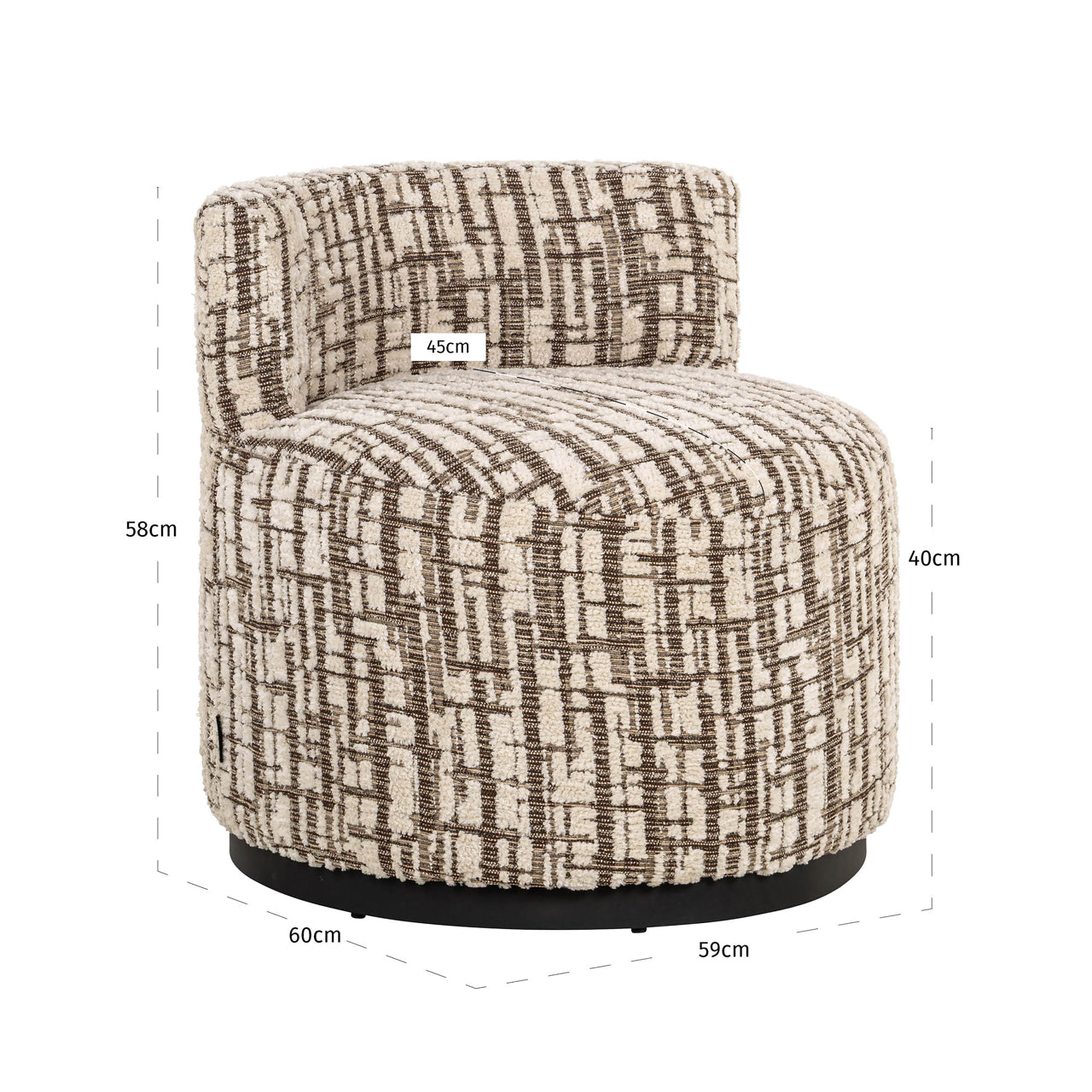 Richmond Möbel | Lounge Stuhl Franny brown labyrinth | brown-labyrinth