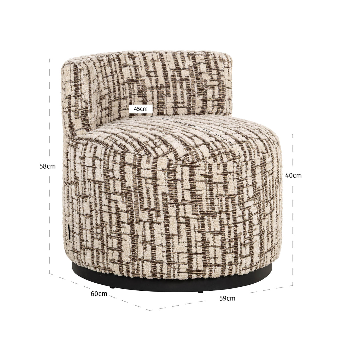 Richmond Möbel Lounge Stuhl Franny cream | 213298