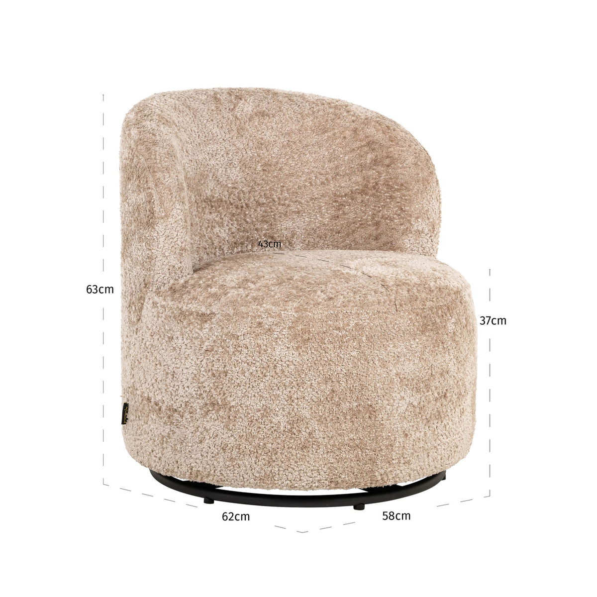 Richmond Möbel Lounge Stuhl Jackie drehbar für Kinder sheep natural | 213299