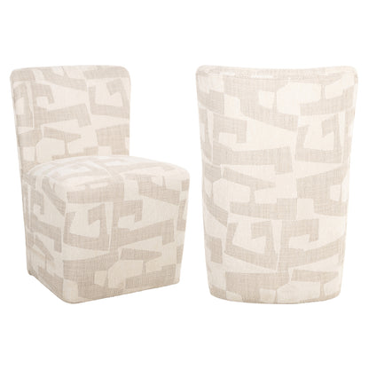 Richmond Möbel | Esszimmerstuhl Lorain beige graffic on wheels | beige-graffic