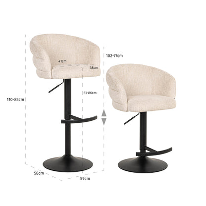 Richmond Möbel | Barhocker Nikki drehbar Feuerresistent | Niagara-beige